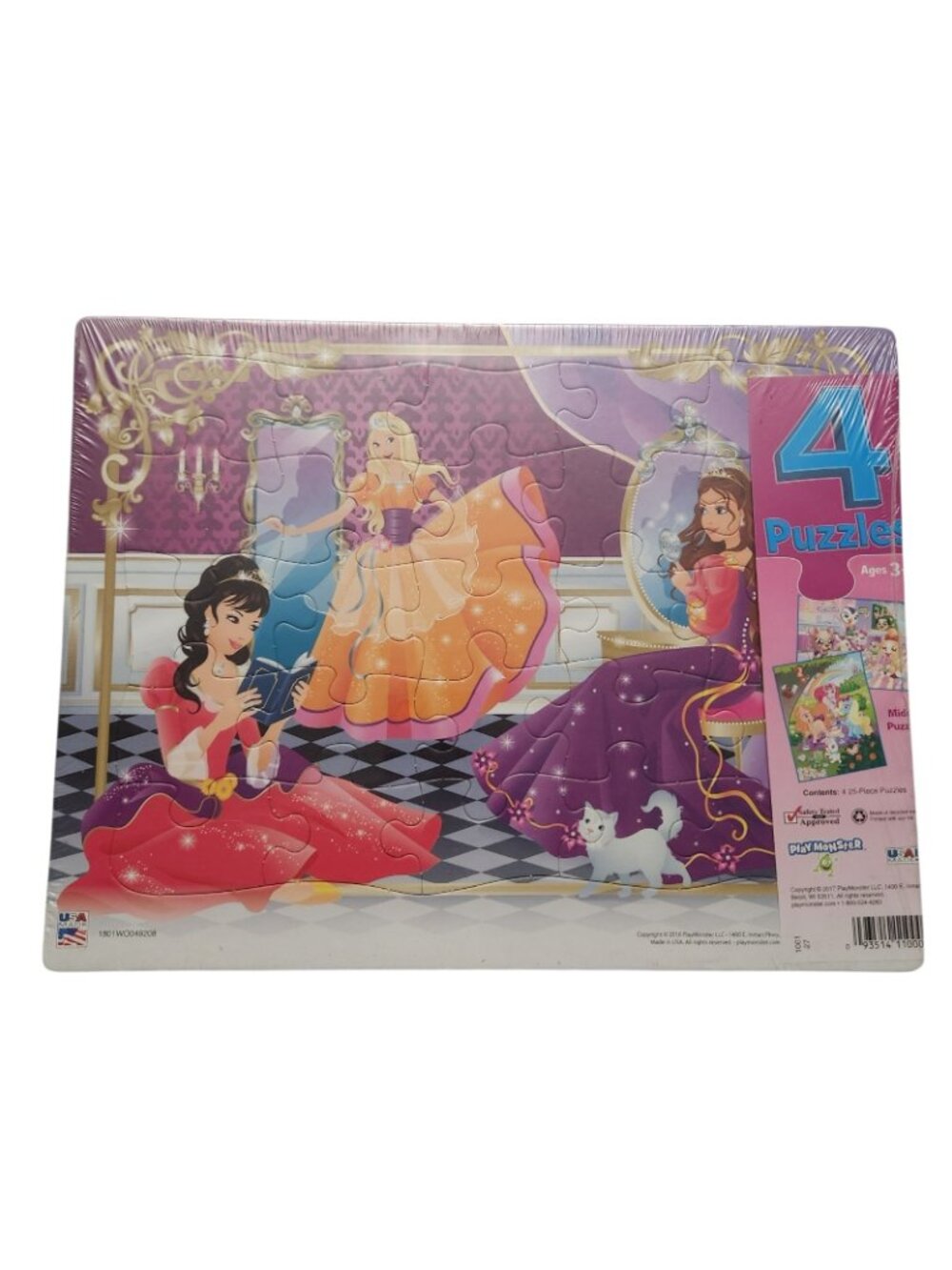 Girl's Princesses Fairies Ponies & Ice Cream Shop Pets 4 Board Puzzles